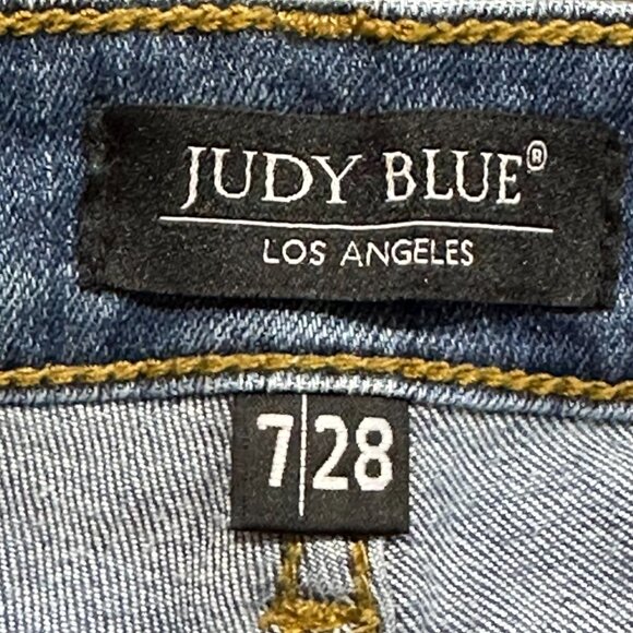 Judy Blue Relaxed Fit Mid Rise Distressed Denim Jeans JB8271DK Size 7/28 - Picture 6 of 8